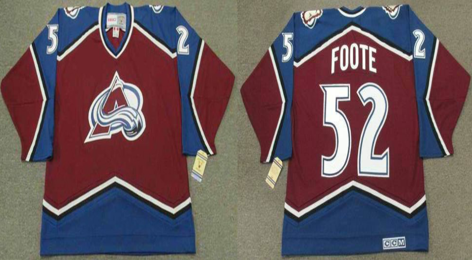 2019 Men Colorado Avalanche #52 Foote red CCM NHL jerseys